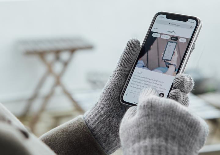 Produktbild Moshi Digits Touchscreen Gloves - Light Gray (S) (S, M)