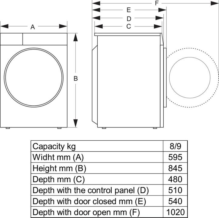 Produktbild Hisense WF3S9043BW3 (9 kg, Links)