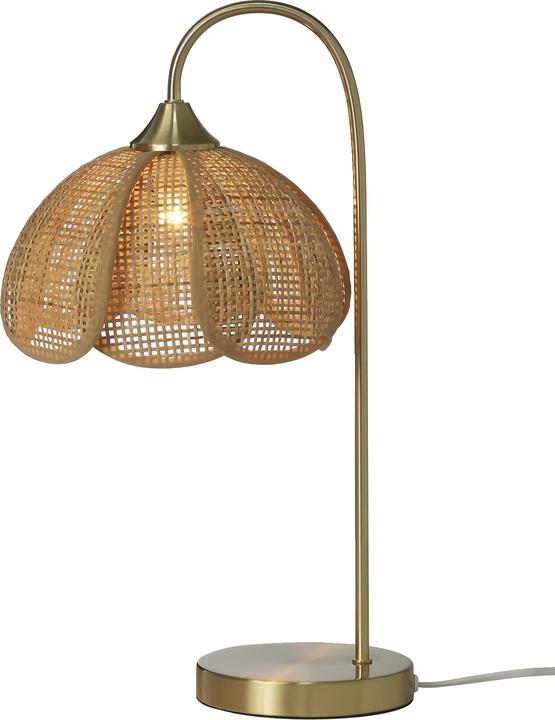 Actual product image Vertbaudet Kinderzimmer Nachttischlampe aus Rattan mit Messingfuss (E14)