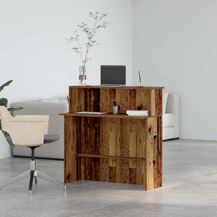 Actual product image vidaXL Reception counter in reclaimed wood look 100x50x103.5 cm wood-based material