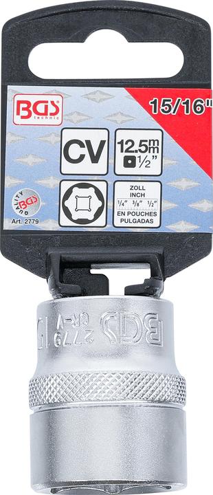 Produktbild BGS Steckschlüssel-Einsatz Sechskant Antrieb Innenvierkant 12,5 mm (1/2") SW 15/16" (15/16")