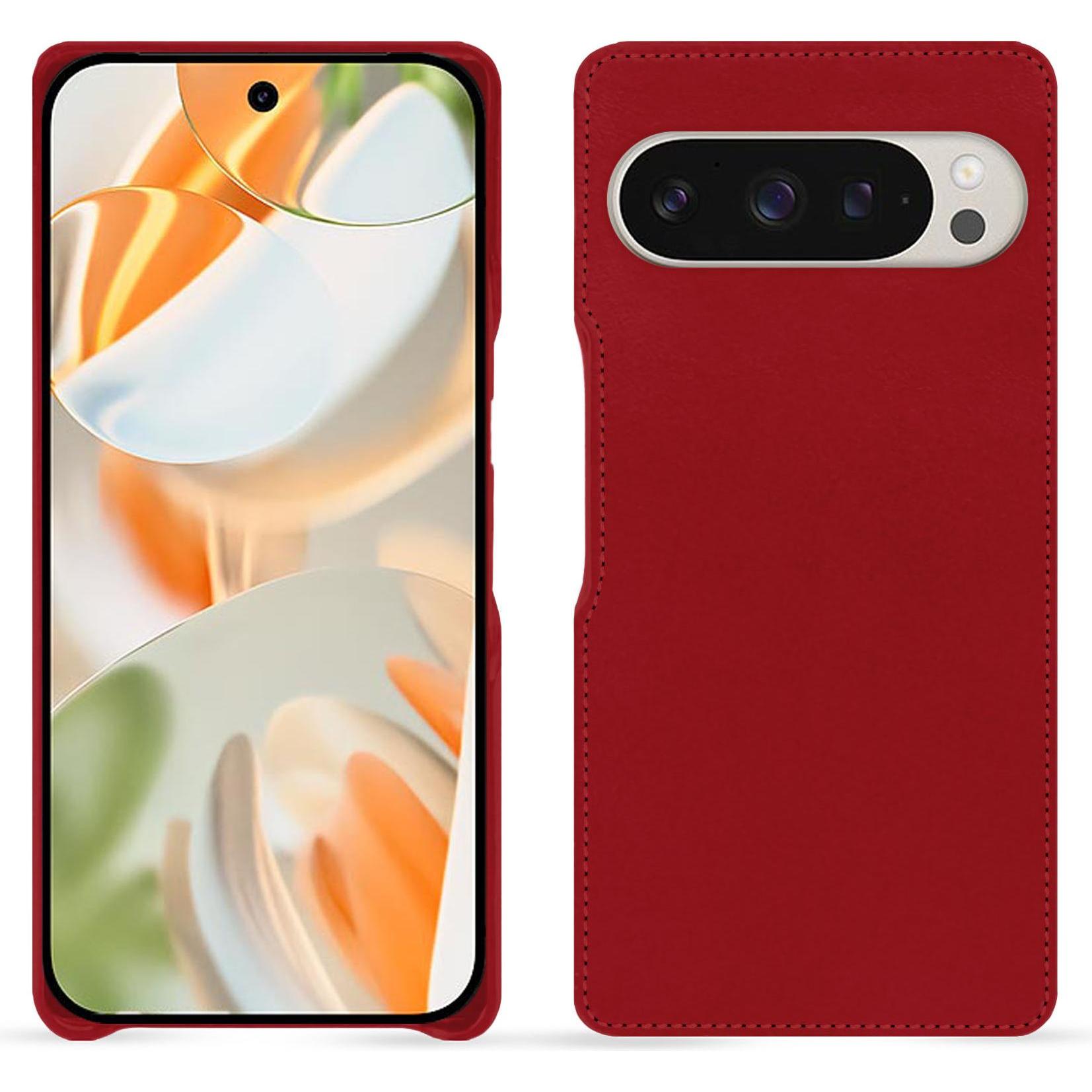 Noreve Lederschutzhülle (Google Pixel 9 Pro Fold), Smartphone Hülle, Rot