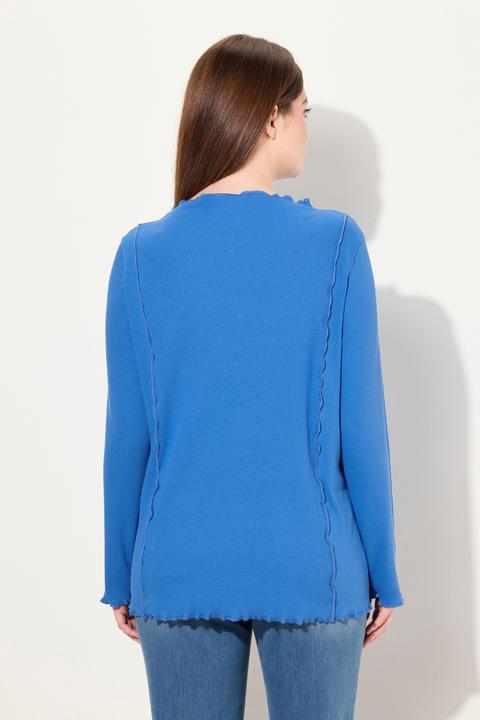 Produktbild Ulla Popken T-Shirt, Rippjersey, Stehkragen, Langarm (56)