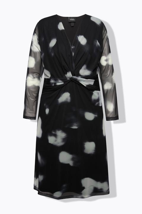 Actual product image Ulla Popken Polka Dot Layered Mesh Dress (60)