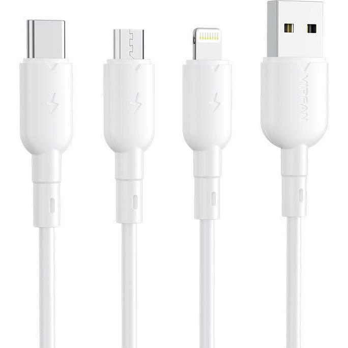 Thumbnail - Vipfan USB to Lightning cable Colorful X11, 3A, 1m (white) (1 m), USB Kabel