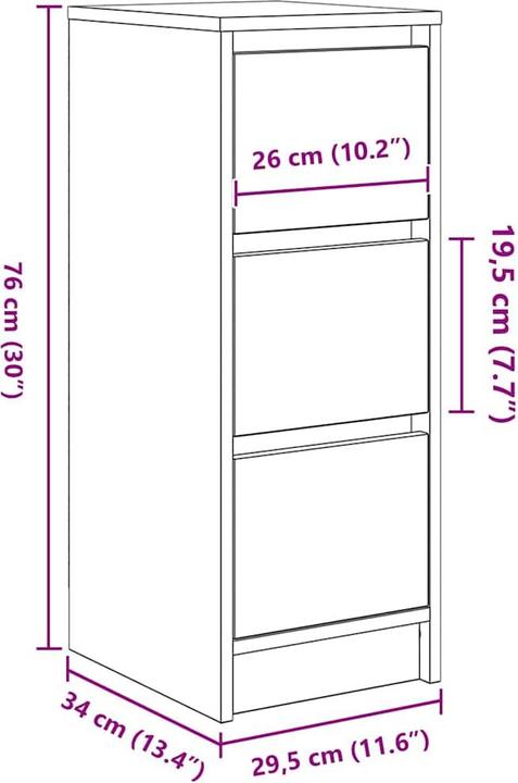 Image du produit vidaXL Sideboard (29.50 x 34 x 76 cm)