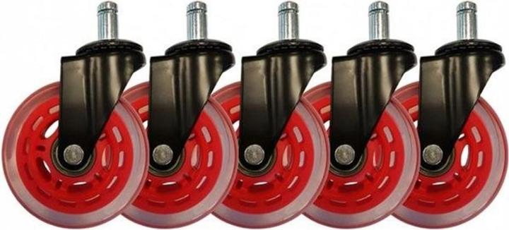 Immagine prodotto LC-Power Gaming Chair Castors Set di 5 ruote rosse