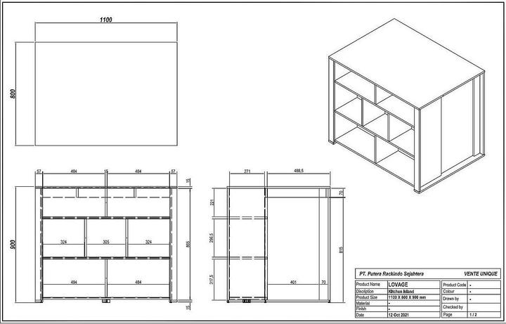 Produktbild Vente-unique Opole (110.5 x 80 x 90.5 cm)
