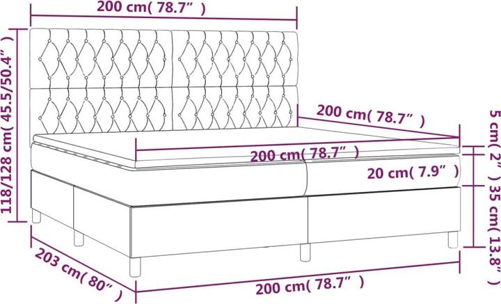 Actual product image vidaXL Boxspringbett (200 x 200 cm)