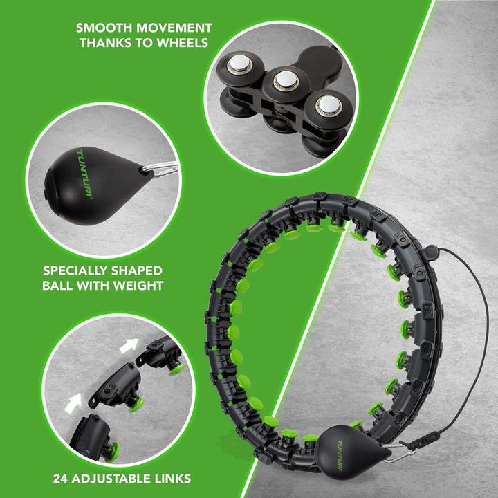Immagine prodotto Tunturi Hula Hoop Ring mit 0.4 Kg Gewicht (Standard) (106 cm, 1300 g)