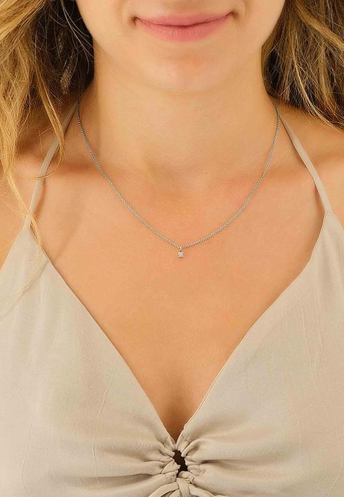 Image du produit Muau Pendentif monture 4 poignées (Or blanc 750 H SI 0. 10ct.)