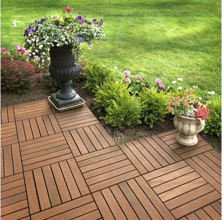 Image du produit Florco Dalles de balcon & terrasse frêne, 6 lattes 30 x 30, 6 pcs. (6 x, 30 x 30 cm)