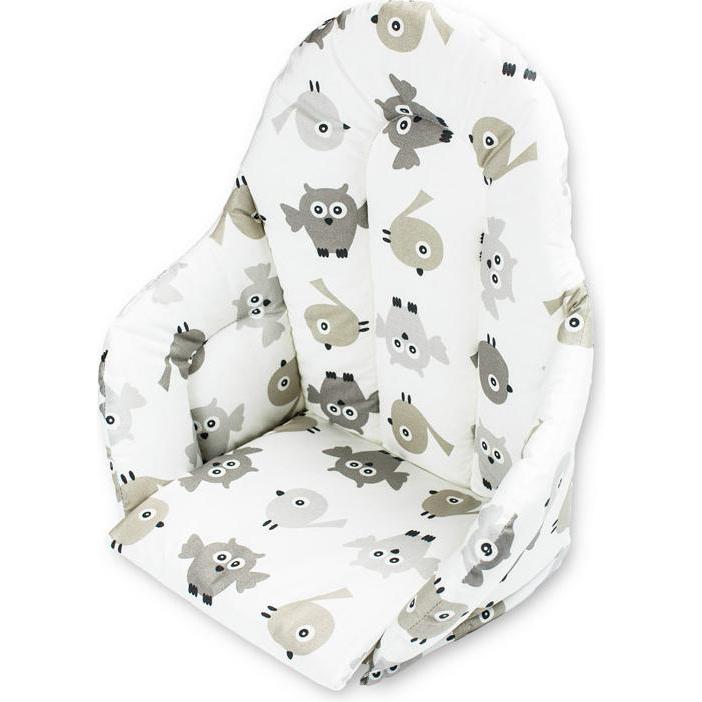 Anne & Mikael, Hochstuhl Zubehör, High chair cushion, gray, owl pattern