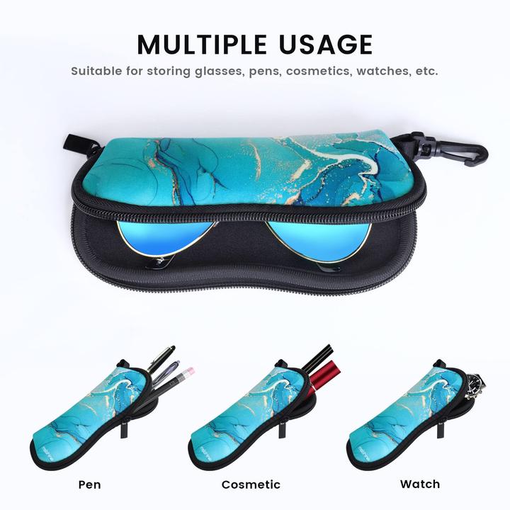 Produktbild Only-Bags.Store 2-teiliges weiches Sonnenbrillenetui,Neopren-Brillentasche mit Reissverschluss,Tragbare