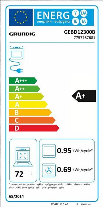 Energie-Label Grundig Ofen GEBD12300B