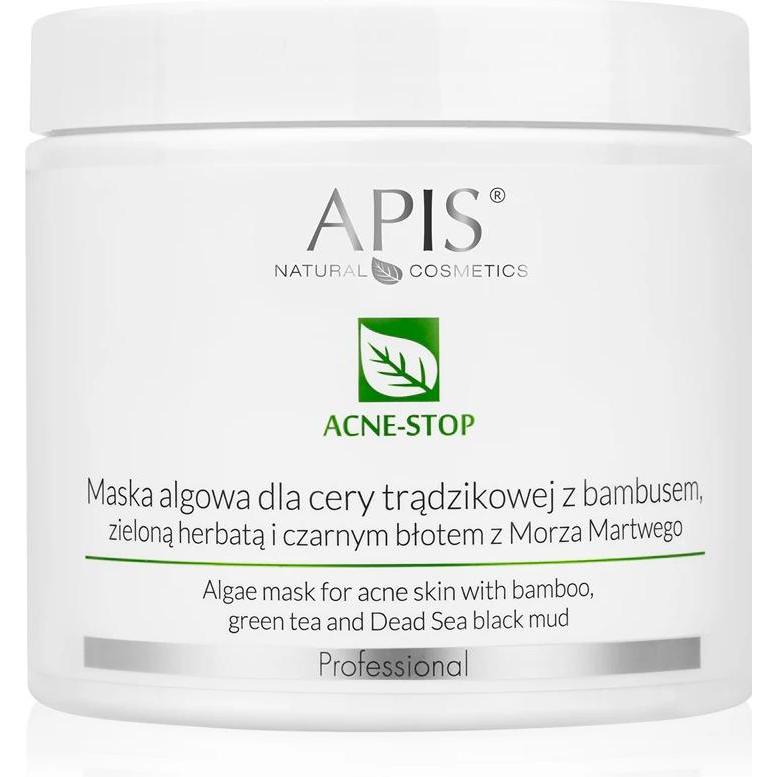 Apis Natural Cosmetics Unisex Verde Maschera Viso, Apis Acne-Stop Algae Mask Maschera Di Alghe Per La Pelle Acneica Con Bambù E Tè 200G (200 G)