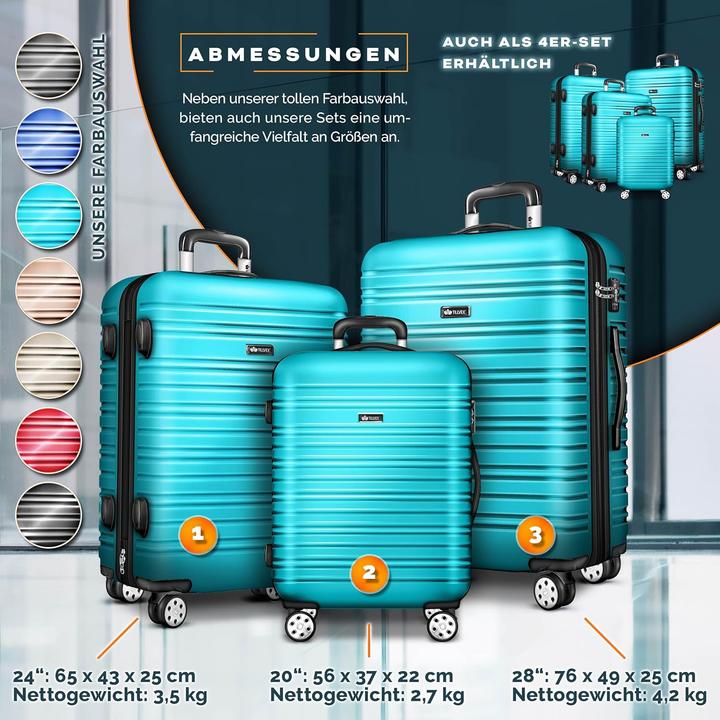 Image du produit Tillvex 3-teilige Reisekoffer-Set mit Kofferwaage & Anhänger