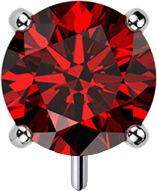 Immagine prodotto Star Piercing Frontale spesso in argento senza fili con cristalli rossi (Titanio, senza ottone)