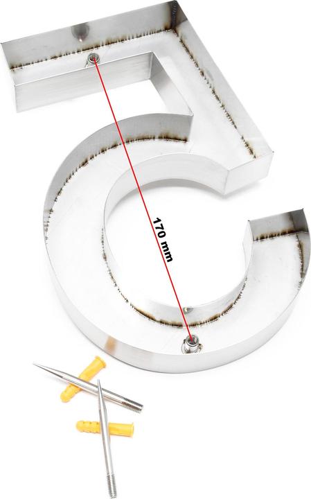 Immagine prodotto Wiltec Numero civico 5 Numero civico in acciaio inox moderno design 3D antiruggine