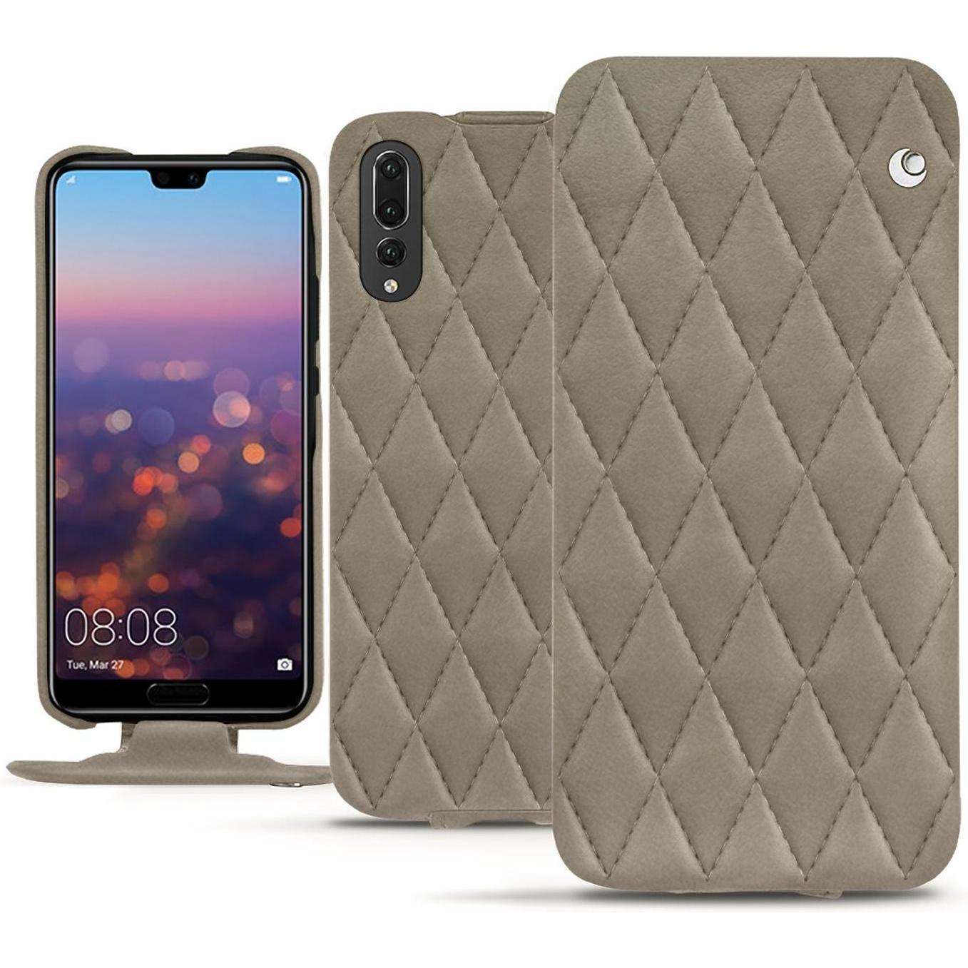 Noreve Lederschutzhülle vertikal (Huawei P20 Pro), Smartphone Hülle, Beige