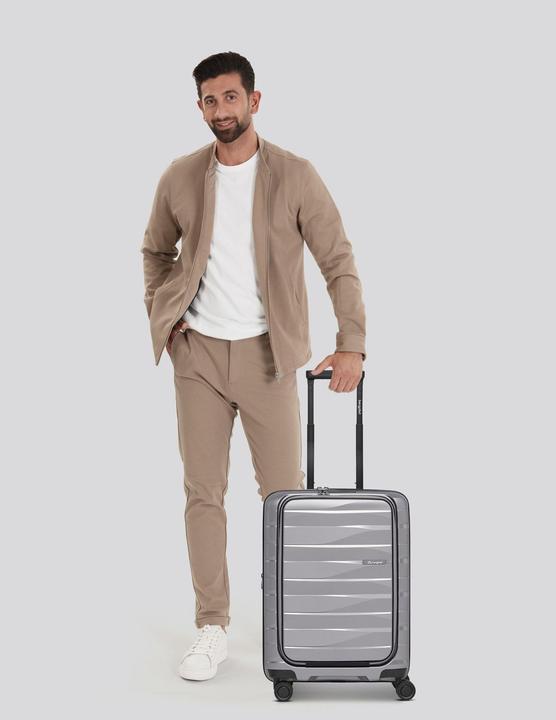 Actual product image Bergpfeil Travel 4 Rollen Kabinentrolley 55 cm Laptopfach mit Dehnfalte (46 l)