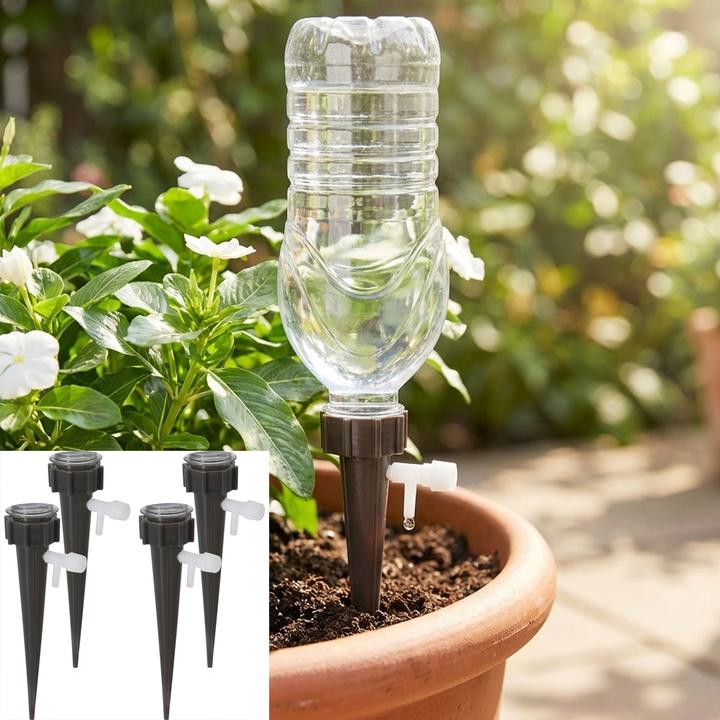 Produktbild ProGarden Tropfbewässerungssystem für PET-Flaschen, 4-tlg., schwarz-weiss (Tropfbewässerung Set)