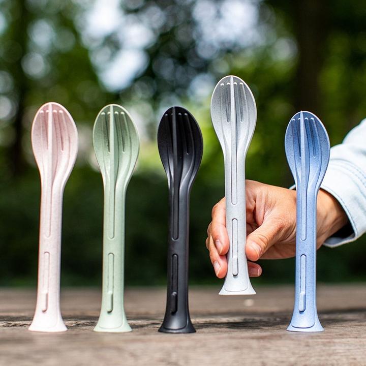 Immagine prodotto Koziol Set di posate KLIKK per andare 17 cm 3 pezzi, verde (3 pz., Set di posate)