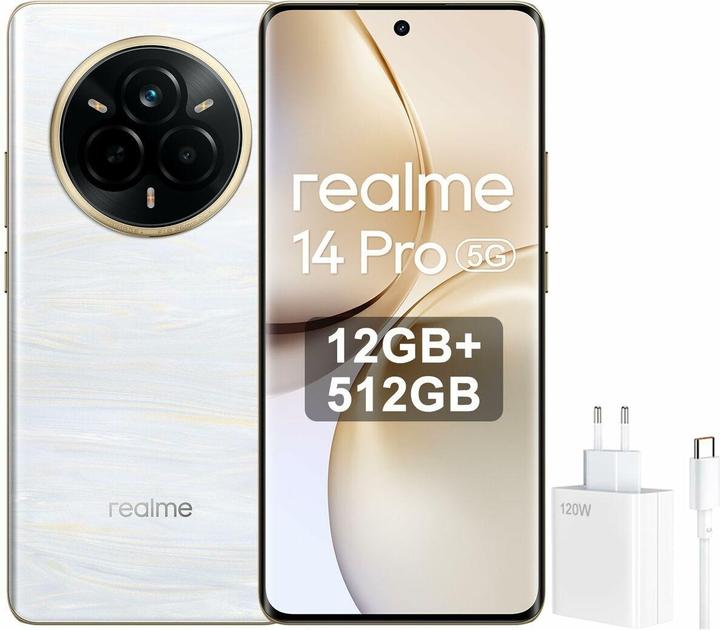 Actual product image realme 14 Pro (512 GB, Pearl White, 6.77", Dual SIM, 5G)