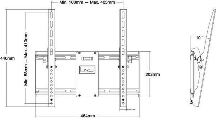 Produktbild Multibrackets Tilt Wallmount (Wand, 110", 75 kg)