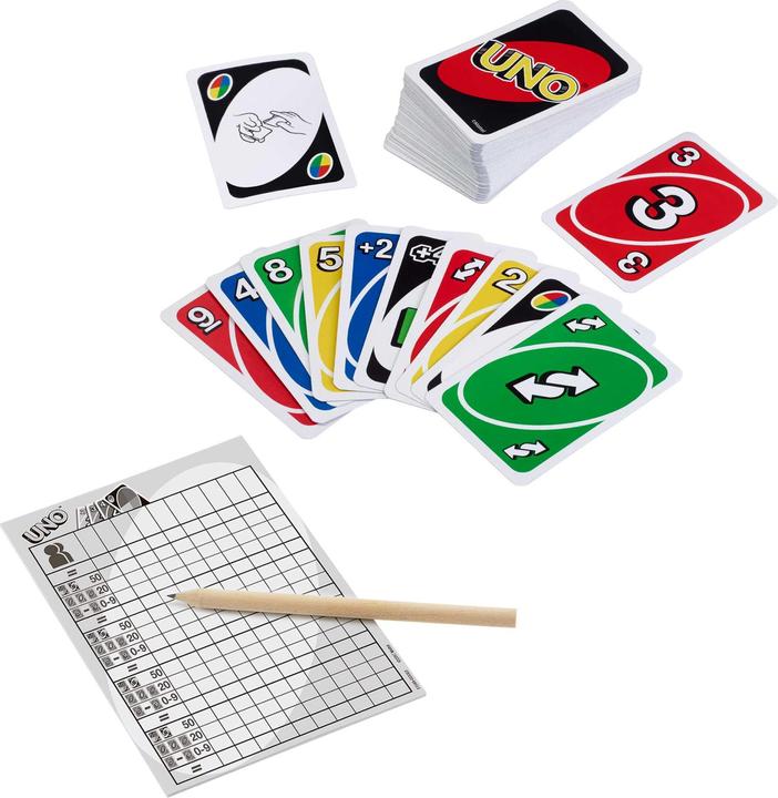 Image du produit Mattel Games Uno Deluxe - Jeu de Cartes Famille - 7 ans et + (Allemand, Français, Italien)