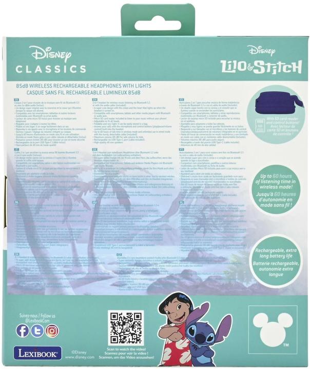 Produktbild Lexibook Stitch Rechargeable headphones with lights (HPBT015D)