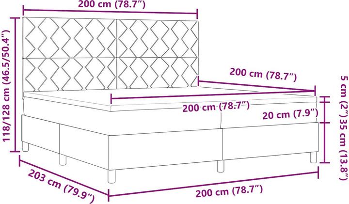 Image du produit vidaXL Boxspringbett (200 x 200 cm)