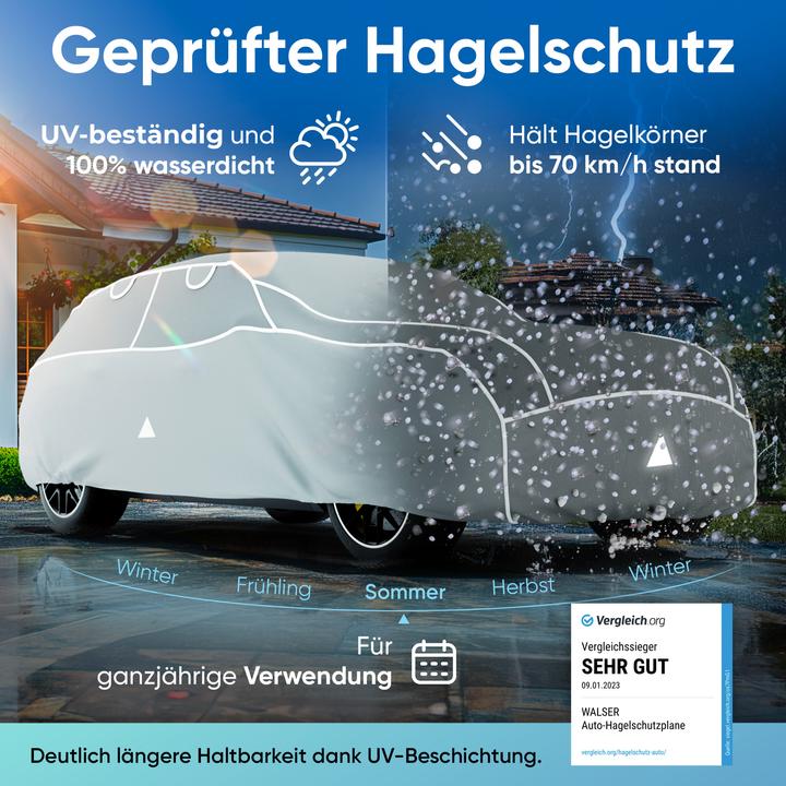 Actual product image Walser Car hail protection tarpaulin Hybrid UV Protect hail protection garage SUV/VAN size 7