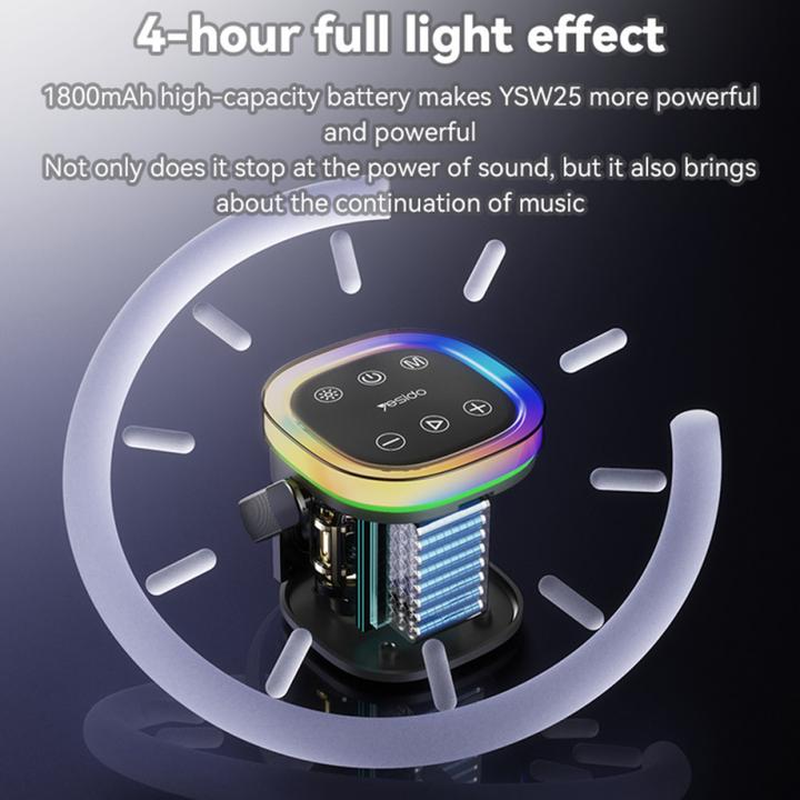 Actual product image Yesido BT Speaker YSW25, 5W, RGB, Black
