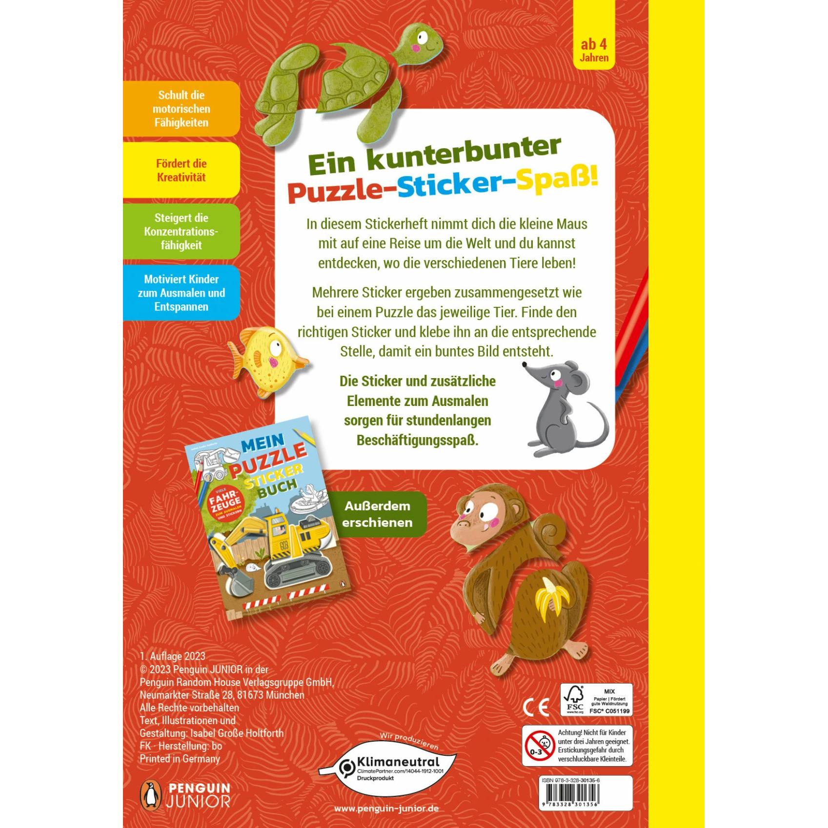 Thumbnail - Penguin Random House, Sticker, Mein bunter Puzzle-Sticker-Spass - Tiere