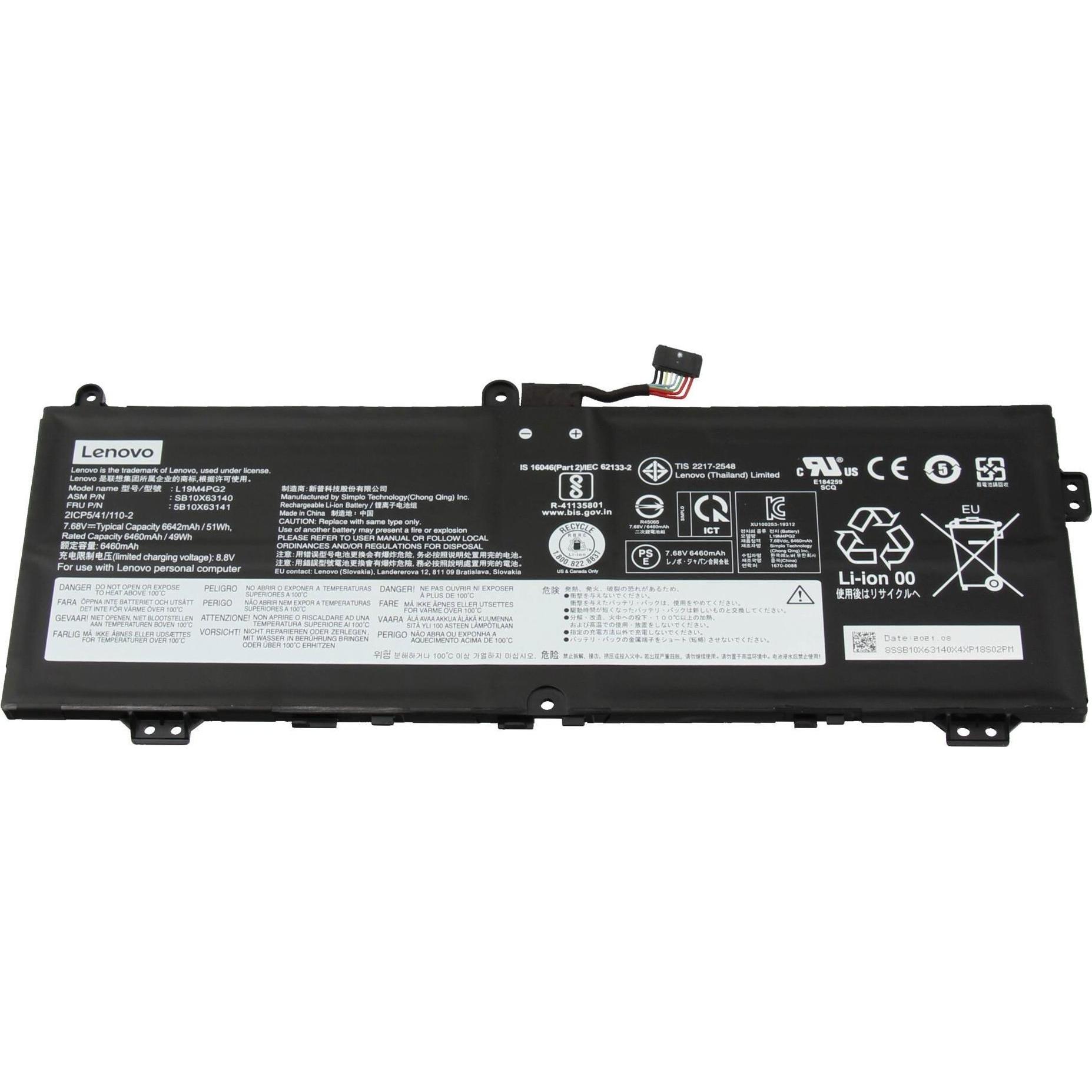 Lenovo L19M4PG2 (4 Zellen, 6610 mAh), Notebook Akku