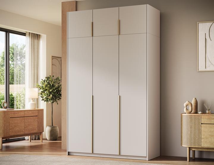 Produktbild ADRK Furniture Bregma III Drehtürenschrank mit Aufsatz (148 x 58 x 250 cm)