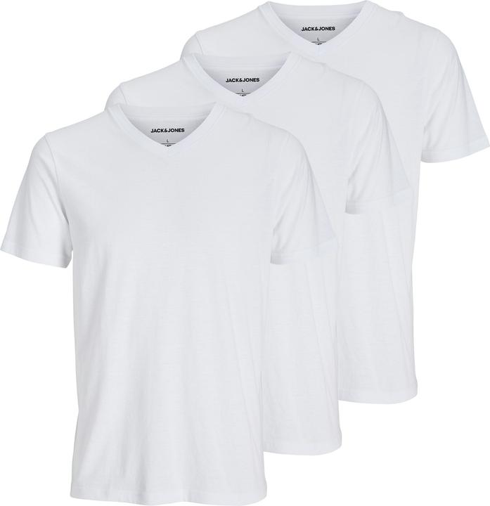 Immagine prodotto Jack & Jones Maglietta con scollo a V monocolore in confezione da 3 pezzi (XL)