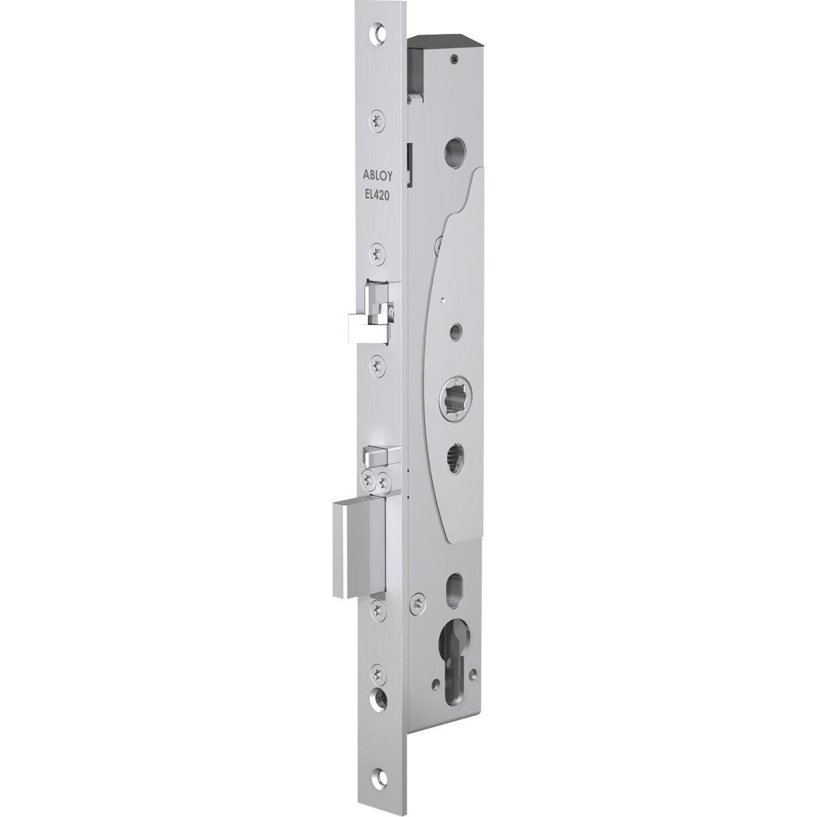 Assa Abloy, Türöffner + Türschliesser, Elektro-Sicherheitsschloss EL 420, DM 40, Stulp 24x300 mm, Edelstahl-Effekt