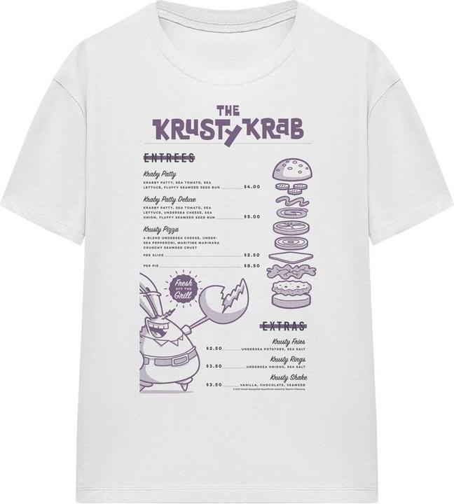 Immagine prodotto Spongebob Squarepants Krusty Krab Menu Maglietta Adulto Unisex (XL)