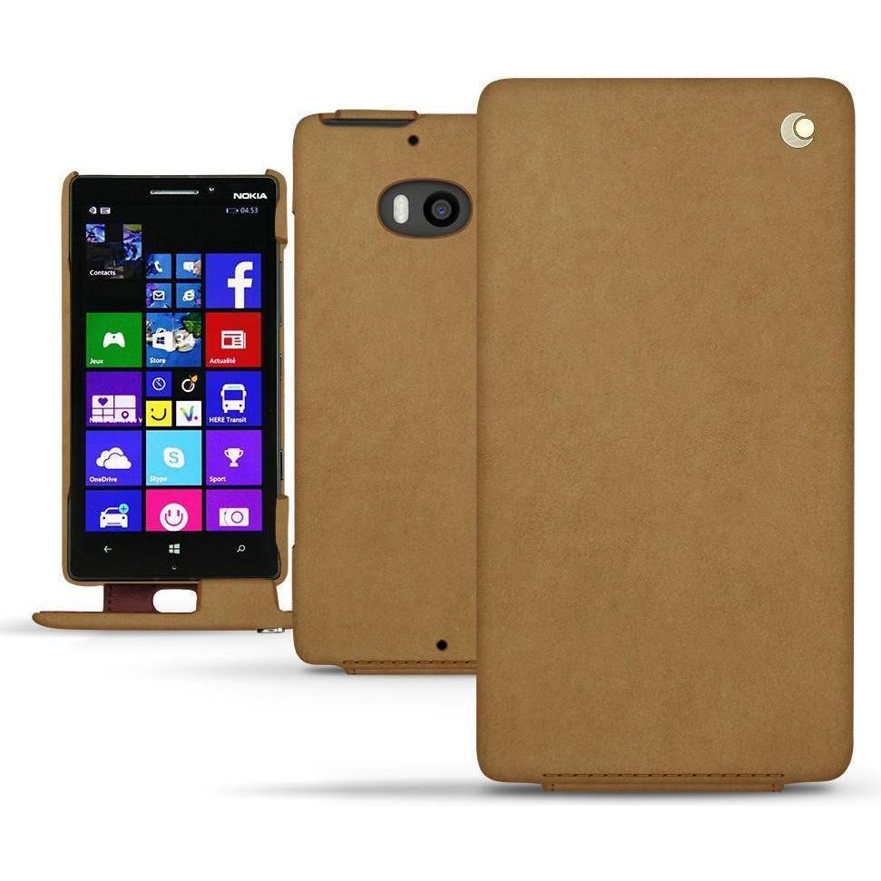 Noreve Lederschutzhülle vertikal (Nokia Lumia 930), Smartphone Hülle, Braun