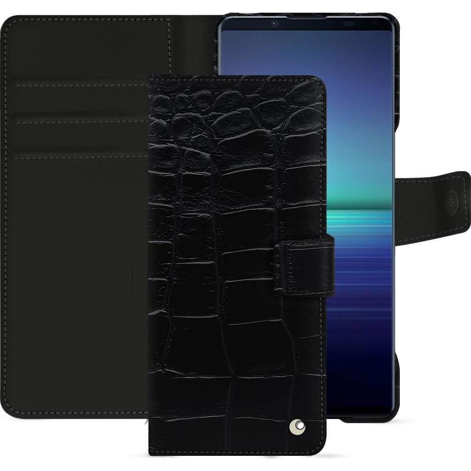 Noreve Lederschutzhülle Sony Xperia 1 V (Sony Xperia 1 V), Smartphone Hülle, Schwarz