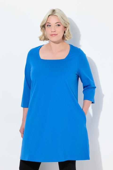 Produktbild Ulla Popken Longshirt, A-Linie, Carré-Ausschnitt, 3/4-Arm (56)