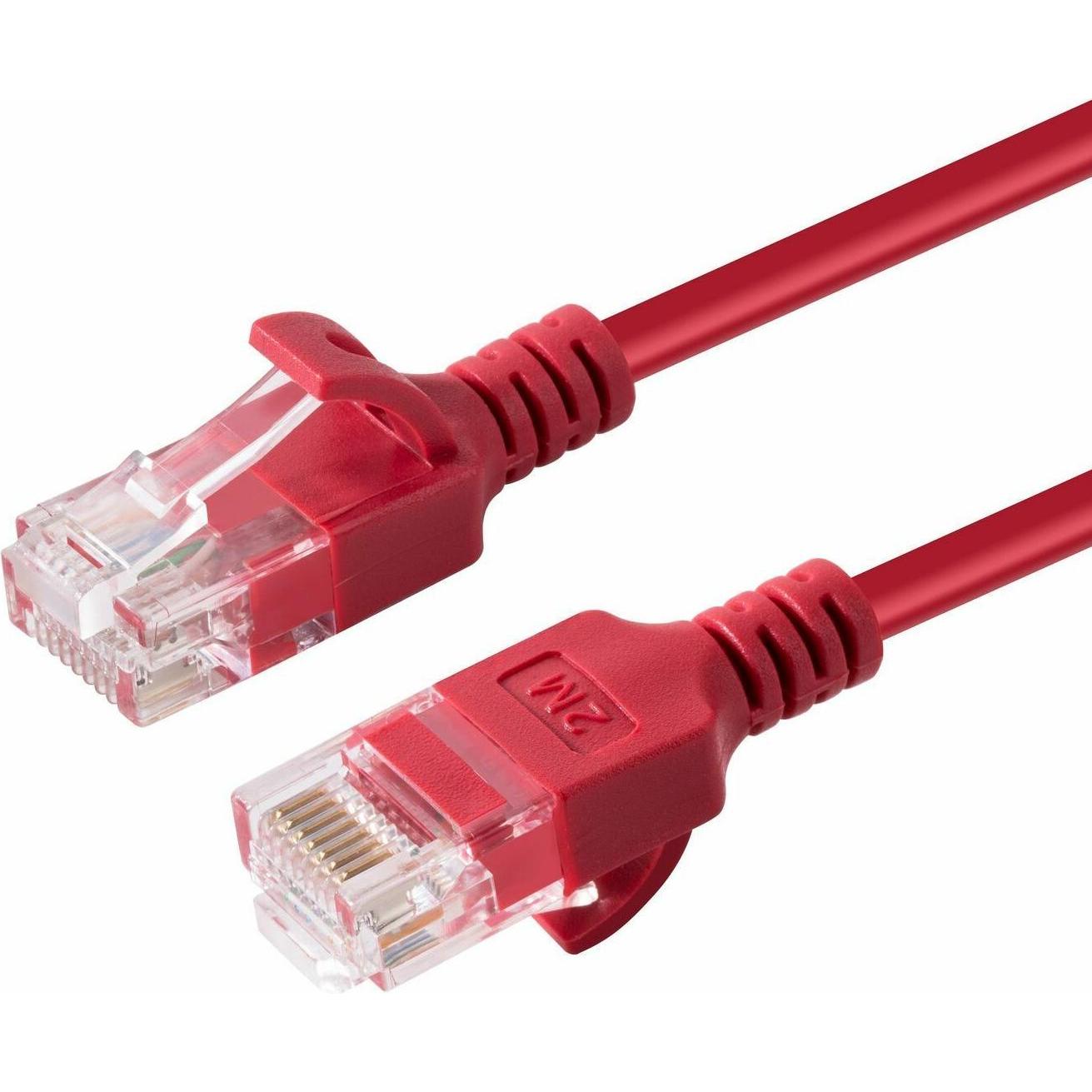 MicroConnect U/UTP CAT6A Slim 0.5M Red (U/UTP, CAT6a, 0.50 m), Netzwerkkabel