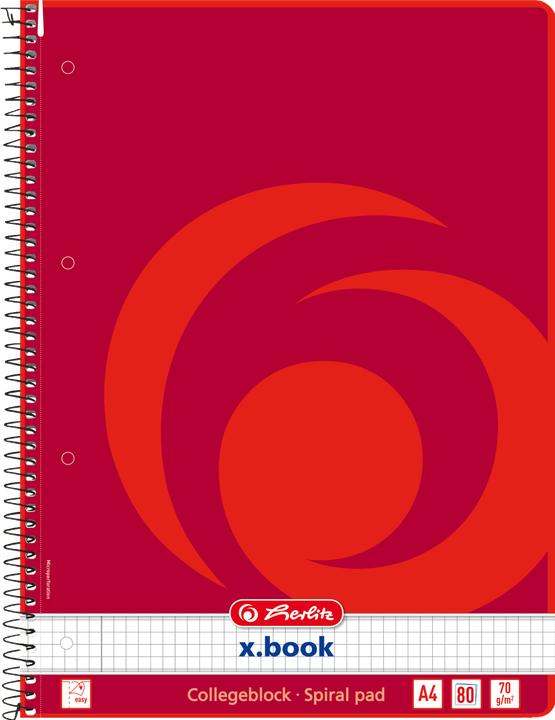 Produktbild Herlitz Collegeblock x.book kariert DIN A4 Innenrand (A4, Kariert)