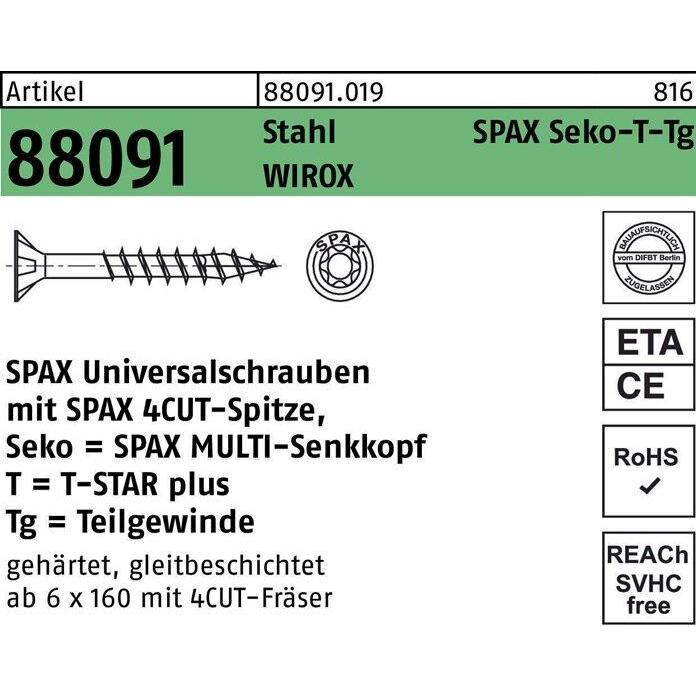 Thumbnail - Spax, Schrauben, Spanplattenschrauben SK T15 3,5x50 mm (500 Schrauben pro Stück)