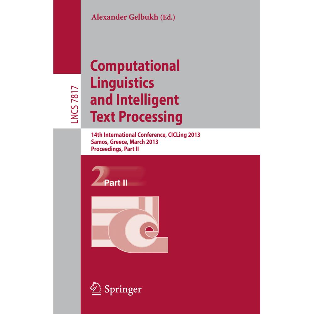 Computational Linguistics and Intelligent Text Processing, Fachbücher von Alexander Gelbukh