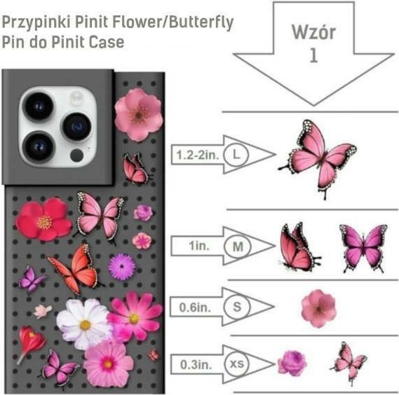 Image du produit Pinifit Zestaw Etui Pinit Dynamic + Flower/ Butterfly Pin iPhone 14 Plus 6.7" czarny/black wzór 1 (Apple iPhone 15 Plus, Apple iPhone 14 Plus)