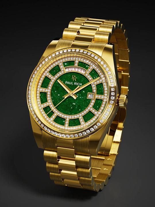 Produktbild Paul Rich PR-47460 Herrenuhr Crown Legacy Gold Aventurine Green 40mm 5ATM (Analoguhr, 40 mm)