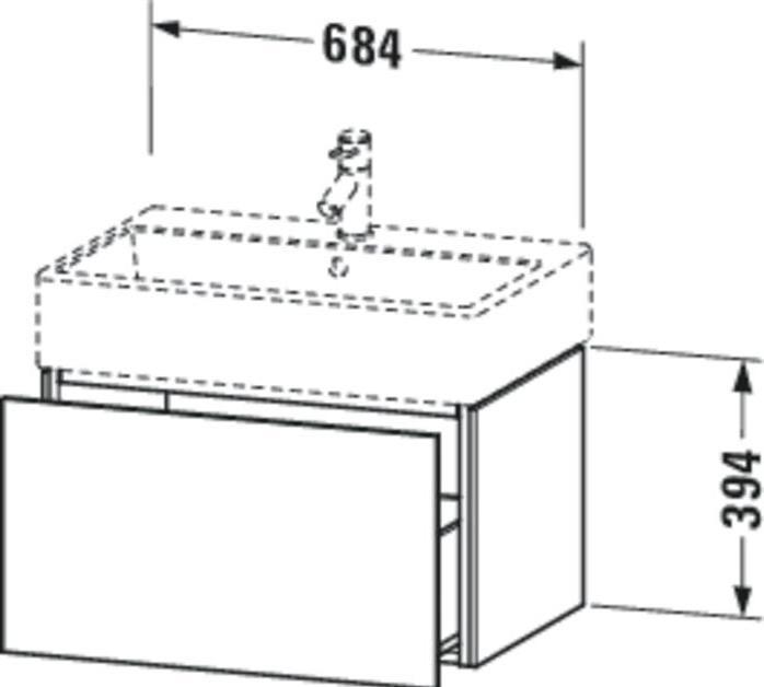 Actual product image Duravit Vanity unit L-CUBE 394x684x459mm white high gloss (68.40 x 39.40 x 45.90 cm)